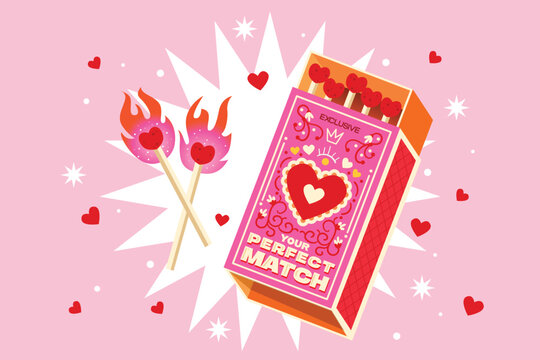 Valentine Perfect Match Illustration
