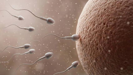 Sperm fertilizing the human egg