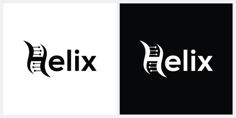 word mark helix logo design template, genome dna genetic symbol icon vector