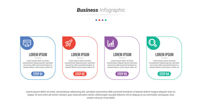 Stylish 4 steps business infographics template, Infographic 4 steps flowchart design, template, info graph template, Professional infographic template business, Infographic with innovative ideas.