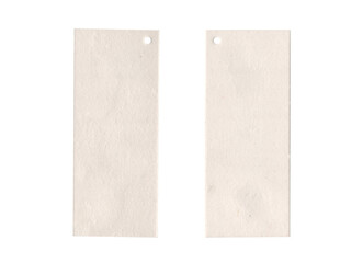 Fototapeta premium Blank kraft paper tags with hole isolated on white background, minimal vintage label mockup for branding and packaging