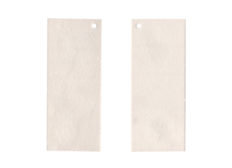 Blank kraft paper tags with hole isolated on white background, minimal vintage label mockup for branding and packaging