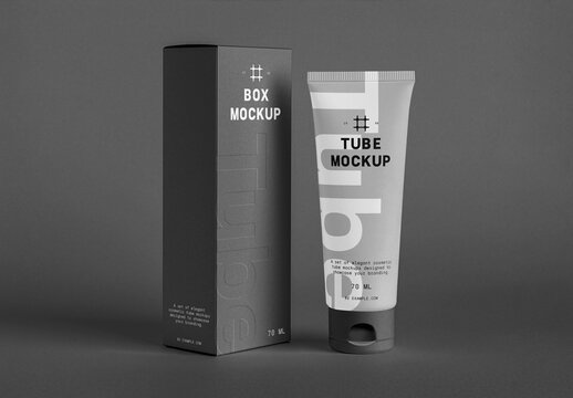 Minimalist Cosmetic Tube in Bathroom PSD Mockup