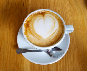 Top View of a Cappuccino Coffee Cup