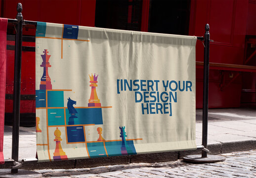 Mockup of a fabric fence in Dublin