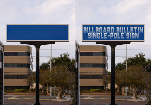 Billboard bulletin single-pole in  St. Petersburg, Florida.