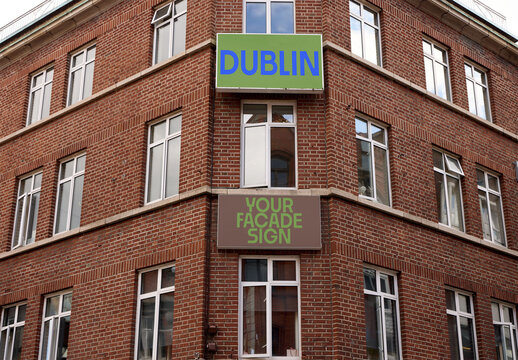 Mockup for Building in Dublin with two slots for AD