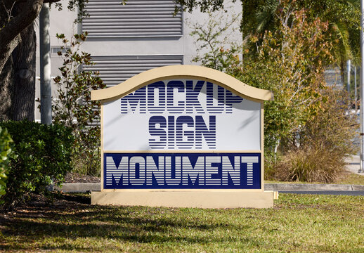 Mockup of Monument sign in St. Petersburg, Pinellas County, Florida, United States.