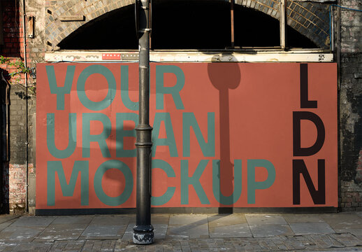 Blank guerilla Wall and Street Light in London