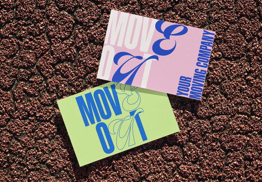 Front and back Blank Business Card Mockup Design