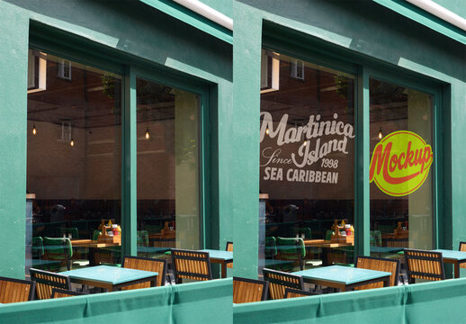 Mockup of two vinyls in Dublin Cafe Interior Layout