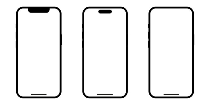 Smartphone frame mockup set, modern mobile screen template