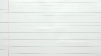 Fototapeta premium Blank Lined Notebook Page with Red Margin Line - Minimalist School Writing Paper Texture
