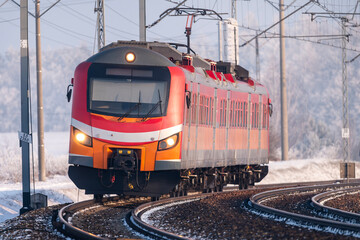 The railway in action. Passenger train.	