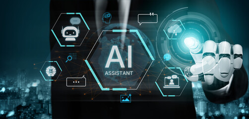 A generative AI presents itself as a global virtual assistant. This system is designed to provide intelligent user support, manage data, and facilitate communication via chatbots. Fermion