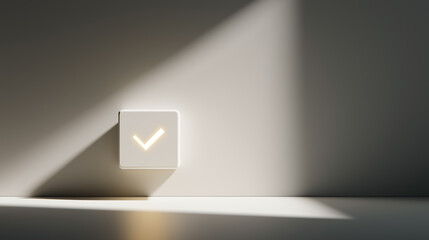 Minimal Glowing Checkbox Icon Concept for Completed Task