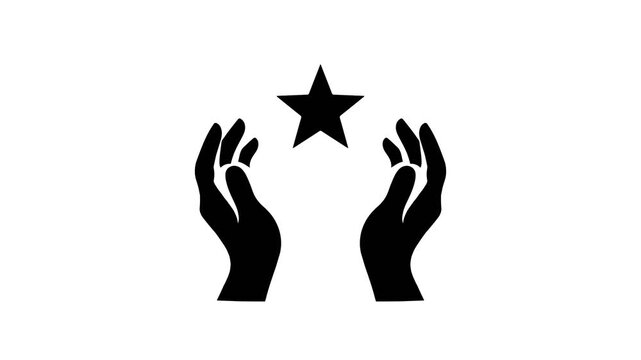 Icon motion video with style star hug rising silhouette suitable to your brand, and more