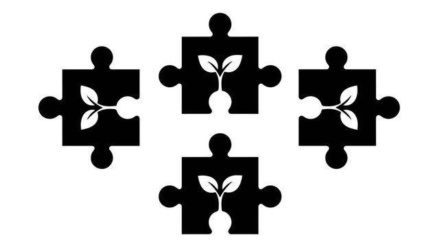 Icon motion video with style nature puzzle loop suitable to your brand, display, nature motion, advertisement, business, marketing, and more