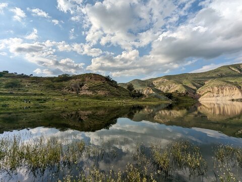 Wadi Zahar is a wadi located in Irbid region, Jordan. Walking the Jordan trail from Umm Qais,mountain panorama landscape view