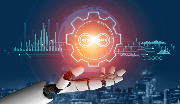 AI in DevOps methodology for software development and IT operations. AI automation of the CI CD pipeline enhances workflow and efficiency. Motif