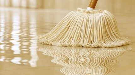 Wet Floor Cleaning with Mop - Bright and Shiny Surface for Hygienic Home Care