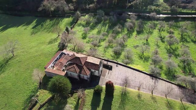 Asturian pre-Romanesque church of San Andres de Bedri&ntilde;ana, Villaviciosa, Asturias, Spain