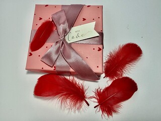 Red hearts Valentine&rsquo;s Day decoration on a light background. Romantic holiday concept symbolizing love, romance, and affection. Ideal for greeting cards, invitations, social media, advertising, brandi