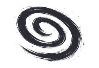 Abstract Spiral Swirl Brush Stroke Halftone Texture isolated on transparent background, generative ai