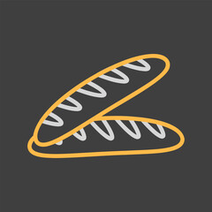 Two Fresh French Baguette Loaves Icon