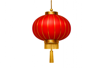 chinese new year decorations. Chinese lantern with tassel isolated. Lunar New Year traditions. Asian festive projects. Holiday visuals.