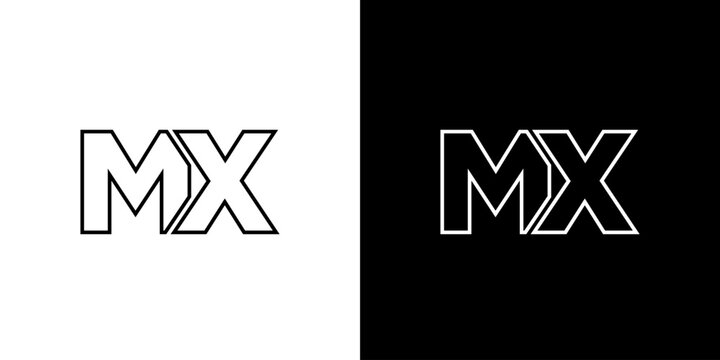 Letter M and X, MX logo design template. Minimal monogram initial based logotype.