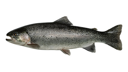 Obraz premium Whole uncooked rainbow trout isolated on a transparent background 1
