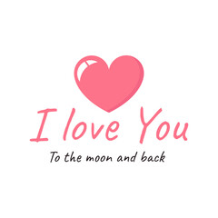 I Love you to the moon and back lettering . Print . Vector illustration