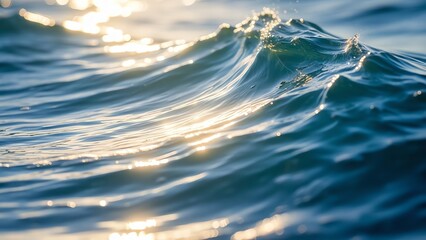 Ocean wave reflecting sunlight
