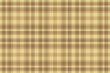 Greeting fabric check vector, abstract textile tartan texture. Rectangle pattern seamless plaid background in orange and yellow colors.