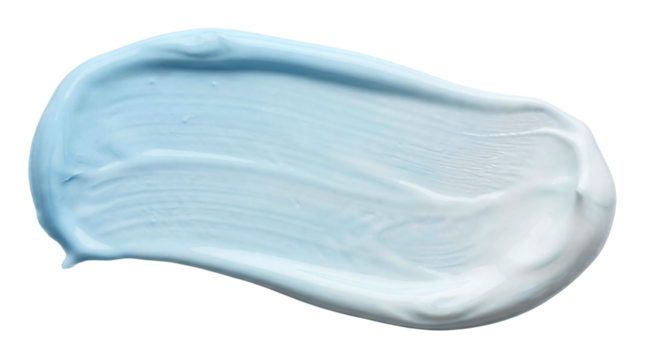 Soft gradient acrylic paint smear transitioning from light blue to white with smooth blended texture isolated on transparent background - Powered by Adobe
