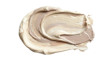 Cream and beige metallic acrylic paint smear with smooth blended texture and soft swirling strokes...