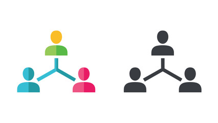 simple infographic showing two different types of organizational structures