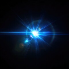 Obraz premium Bright Blue Light Burst on Dark Background