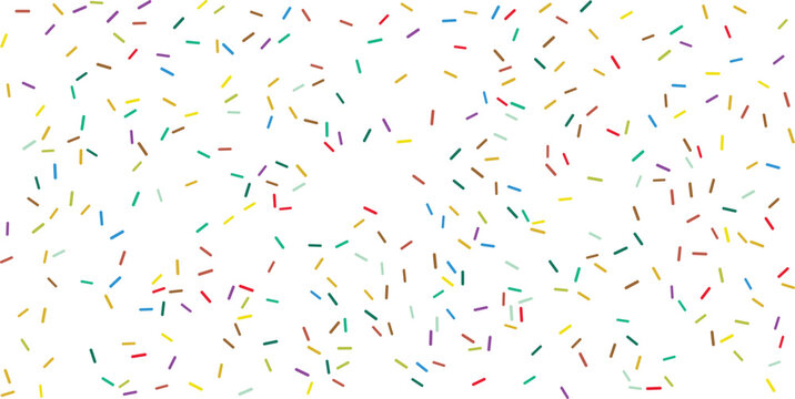 Colorful Rainbow Sprinkles Confetti Pattern isolated on Transparent Background