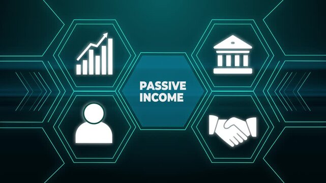 Passive income concept with icons vector