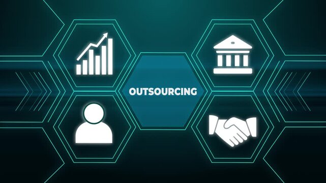 Business, Technology, Internet and network concept. Outsourcing human resources.