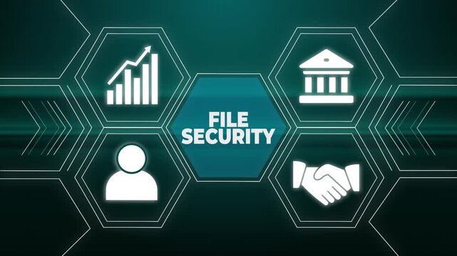 Business, Technology, Internet and network security. File security.