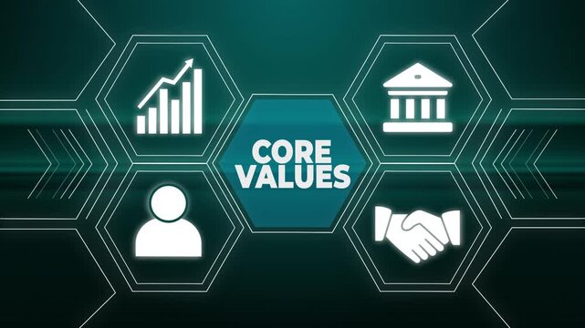 Business, Technology, Internet and network concept. Core values responsibility ethics goals company concept.
