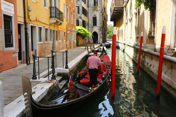 Gondolas on the Canals of Venice, Italy