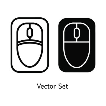 Minimalist Computer Mouse Icons Vector Set