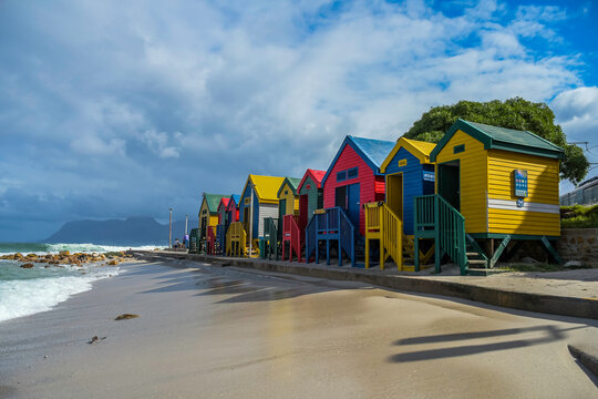 Colorful changing rooms at Simon's town cape town
