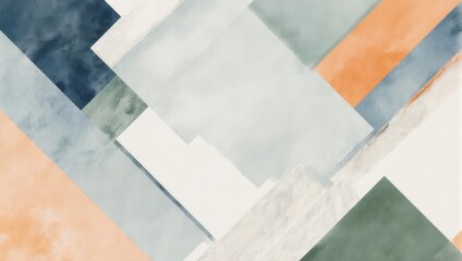 Abstract geometric watercolor background with colorful overlapping shapes.