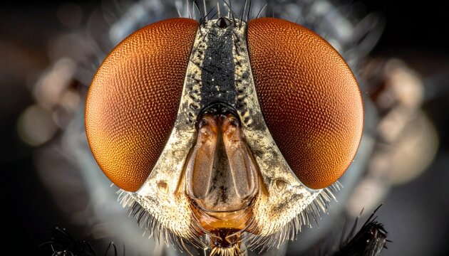 extreme macro of a fly&rsquo;s compound eyes showing perfect hexagonal detail