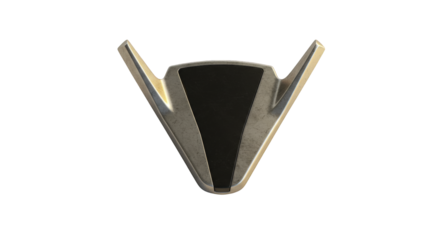 Letter V logo template for branding and icon design, metallic and gold isolated on transparent background.